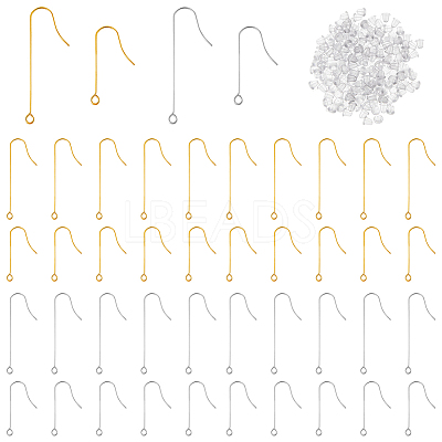 160Pcs 4 Style 316 Surgical Stainless Steel Earring Hooks STAS-DC0011-39-1