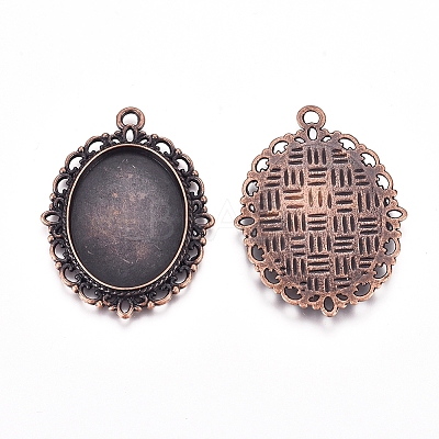Zinc Alloy Pendant Settings for Cabochon & Rhinestone X-PALLOY-A15257-R-LF-1