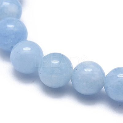 Natural & Dyed White Jade Bead Stretch Bracelets X-BJEW-K212-B-018-1