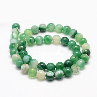 Natural Striped Agate/Banded Agate Bead Strands X-G-K155-B-6mm-08-1