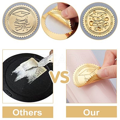 Plastic Self Adhesive Gold Foil Embossed Stickers DIY-WH0211-121-1