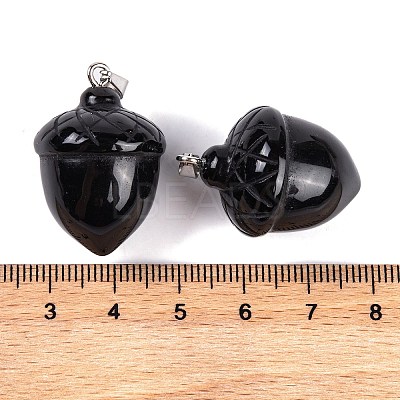 Natural Obsidian Pendants G-Q172-08P-02-1