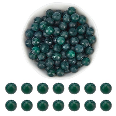 Natural Green Onyx Agate Beads Strands G-AR0002-37-1