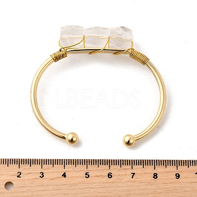 Natural Mixed Stone Beads Cuff Bangles for Women BJEW-Q035-01G-1