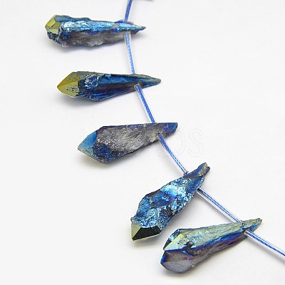 Electroplate Gemstone Natural Quartz Crystal Beads Strands G-L135-08-1