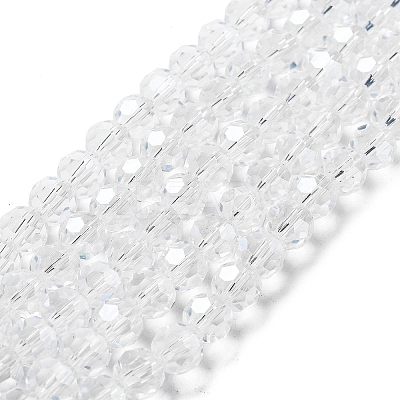 Electroplate Transparent Glass Beads Strands EGLA-A035-T8mm-A19-1