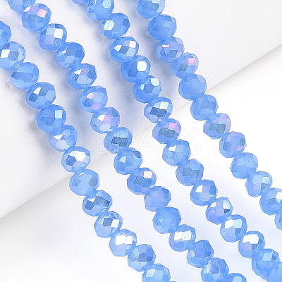 Electroplate Glass Beads Strands EGLA-A034-J4mm-B08-1