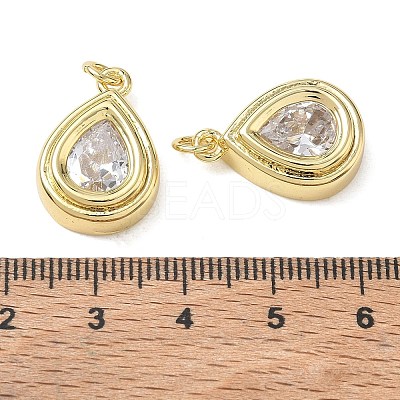 Brass Pave Clear Cubic Zirconia Pendants KK-CBA56EF-35A-G-1