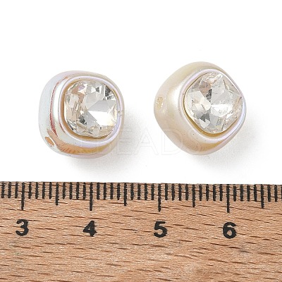 Baking Painted Acrylic & Rhinestone Beads RB-CBA19D7-04B-1