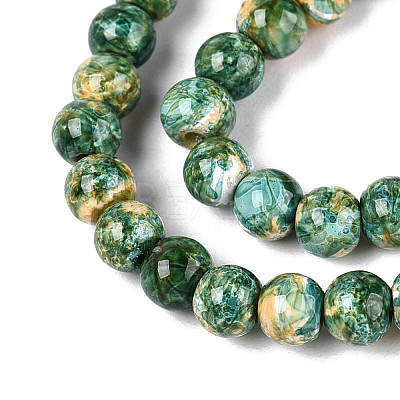 Baking Paint Glass Beads Strands DGLA-N016-4mm-07-1