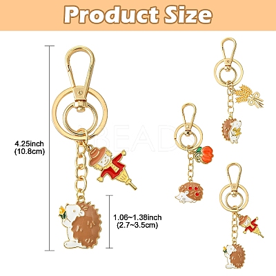 Hedgehog Alloy Enamel Keychain KEYC-YW00070-01-1