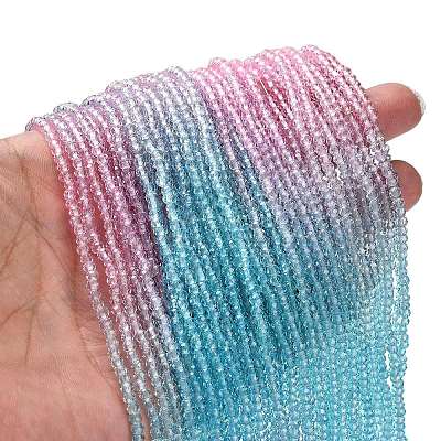 Transparent Painted Glass Beads Strands X-DGLA-A034-T1mm-A22-1