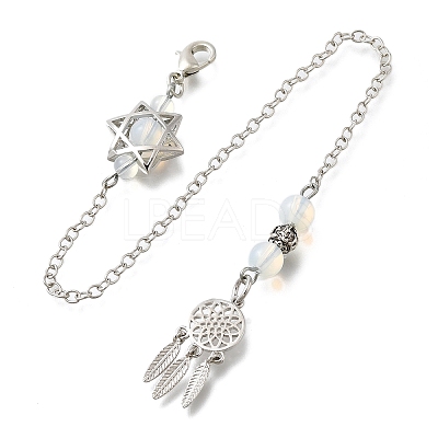 Round Mixed Gemstone Dowsing Pendulums G-M447-07P-1