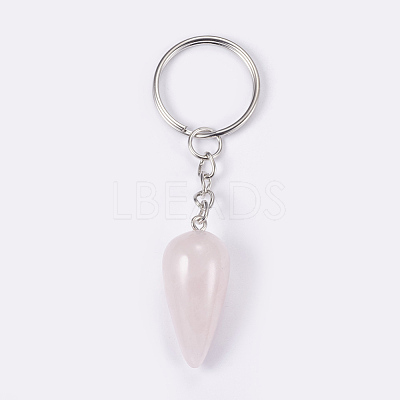 Natural Rose Quartz Keychain KEYC-P041-B014-1