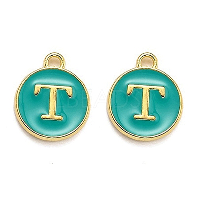 Golden Plated Alloy Enamel Charms LS-ENAM-Q437-15T-1