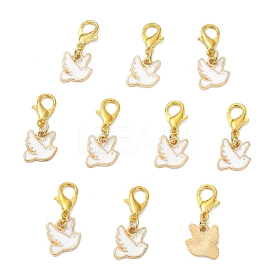 10Pcs Alloy Enamel Pendant Decorations HJEW-YW00355-1