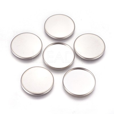Tarnish Resistant 304 Stainless Steel Plain Edge Bezel Cups STAS-E460-10P-25mm-1