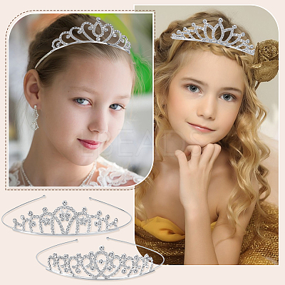 30Pcs 5 Styles Zinc Alloy Hair Bands for Girls OHAR-GA0001-17-1