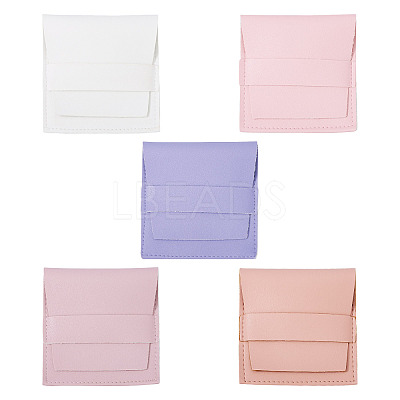 5Pcs 5 Ccolors Square PU Leather Envelope Pouches ABAG-TA0001-77-1