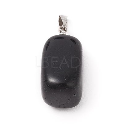 Natural Dyed & Heated Black Agate Pendants G-k302-B16-1
