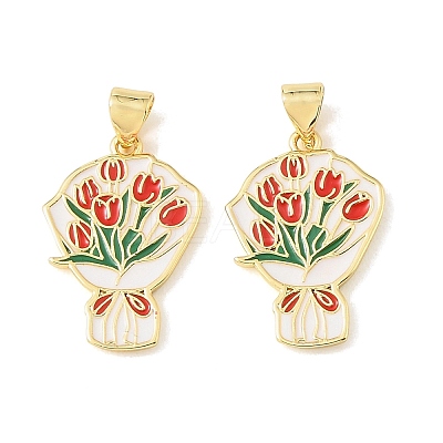 Graduation Season Brass Enamel Pendants KK-CBAF2EC-03G-D01-1