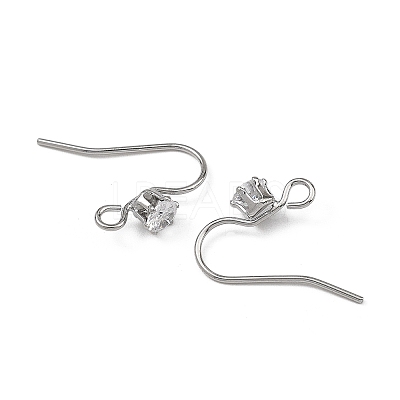 SHEGRACE Brass Pave Cubic Zirconia Earring Findings XGRQ4S090-743P-1