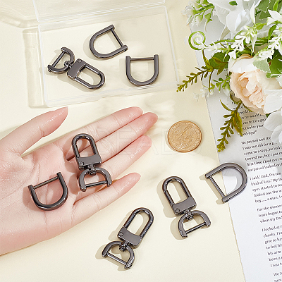 4Pcs Zinc Alloy Swivel Lobster Claw Clasps FIND-SP0005-65B-1