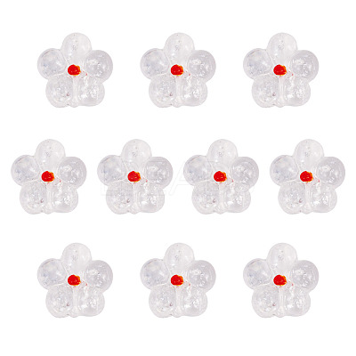 10Pcs Transparent Handmade Bumpy Lampwork Beads LAMP-TADJ0001-48F-1