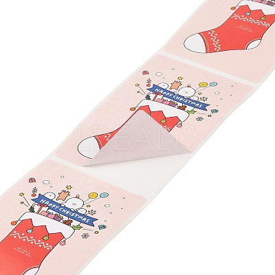 200Pcs Christmas Theme Paper Self-Adhesive Stickers DIY-M070-02H-1