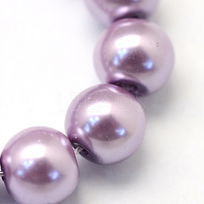 Baking Paint Pearlized Glass Pearl Round Bead Strands X-HY-Q003-6mm-44-1