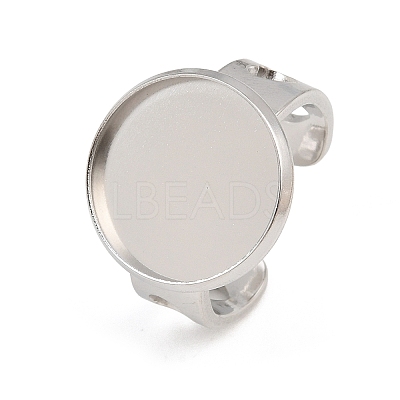 Hollow Heart 304 Stainless Steel Cuff Ring Components SA-CBA82C8-02E-P-1