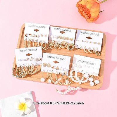 6Sets 6 Styles Alloy & Rhinestone Earring Sets for Women EJEW-FS0001-26-1