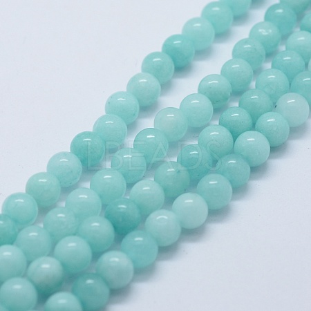 Natural & Dyed White Jade Bead Strands G-P370-02-8mm-1