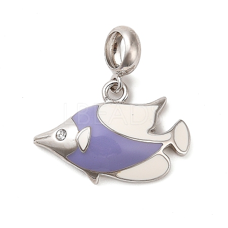 Rhodium Plated 925 Sterling Silver Enamel European Dangle Charms STER-P062-01A-05-1