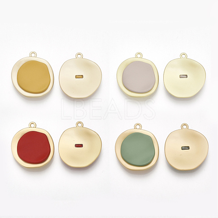 Smooth Surface Spray Painted Alloy Pendants PALLOY-T067-24-1