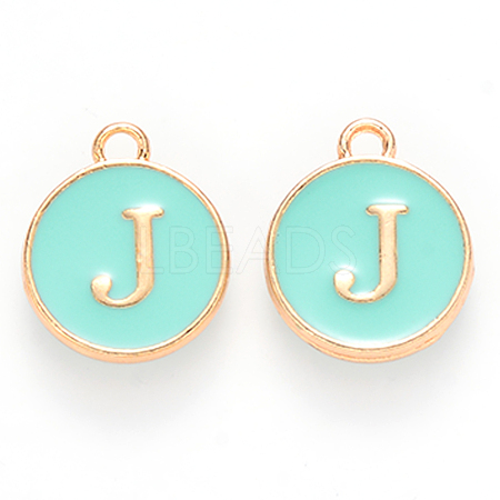 Golden Plated Alloy Enamel Charms X-ENAM-S118-05J-1