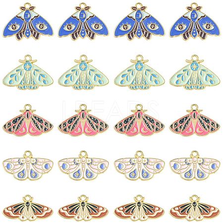 30Pcs 5 Styles Alloy Enamel Pendants ENAM-CJ0005-34-1