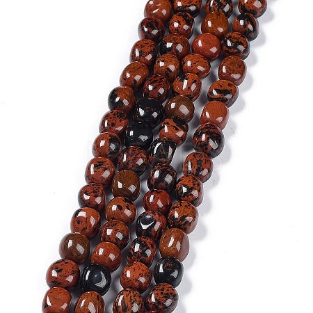 Natural Mahogany Obsidian Beads Strands G-C038-02I-1