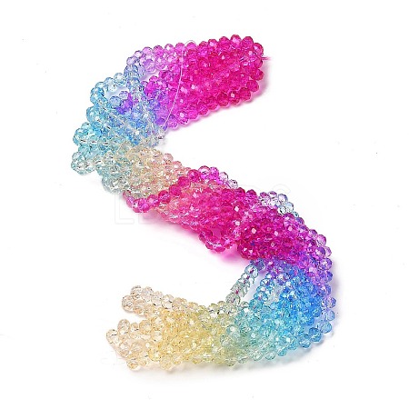Transparent Painted Glass Beads Strands X1-DGLA-A034-T8mm-A14-1