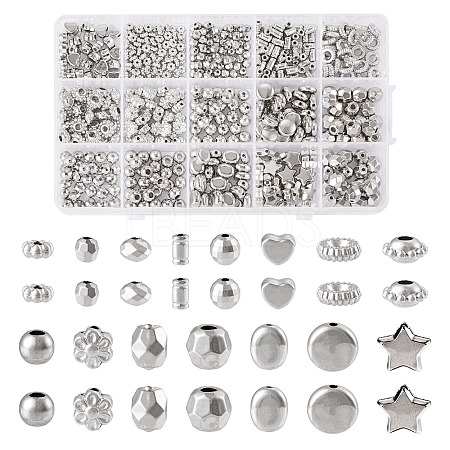 585Pcs 15 Styles CCB Plastic Beads CCB-TA0001-04-1