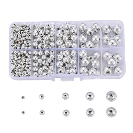 5 Sizes Plating Acrylic Beads PACR-LS0001-01P-1
