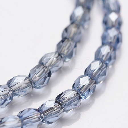 Pearl Luster Plated Glass Faceted Drum Bead Strands GLAA-A032-3mm-PL15-1