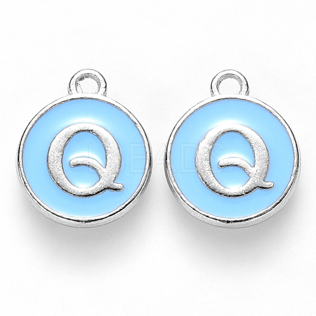 Platinum Plated Alloy Enamel Charms ENAM-S118-04Q-P-1