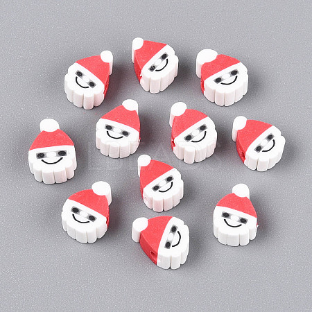 Christmas Theme Handmade Polymer Clay Beads X-CLAY-S091-75-1