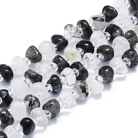 Natural Black Rutilated Quartz Beads Strands G-K245-H02-05-1