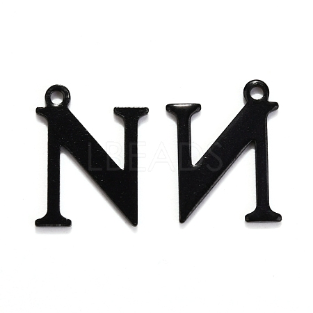 304 Stainless Steel Alphabet Charms STAS-H122-N-EB-1