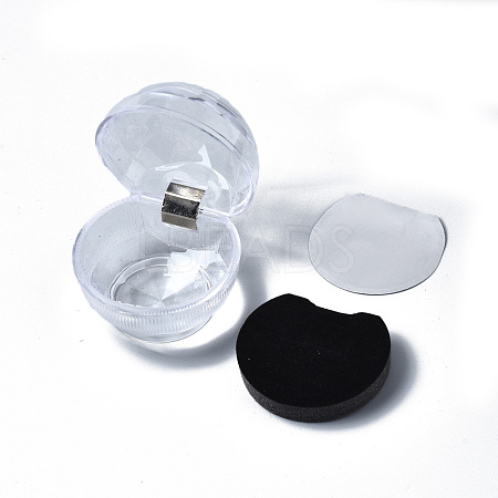 Transparent Plastic Ring Boxes OBOX-WH0011-01A-1