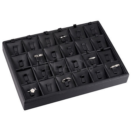 1Pc 24-Compartment Wooden Rings Presentation Boxes RDIS-PH0001-007-1