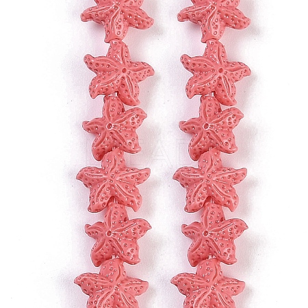 Synthetic Coral Dyed Carved Beads Strands X-CORA-K009-06A-08-1
