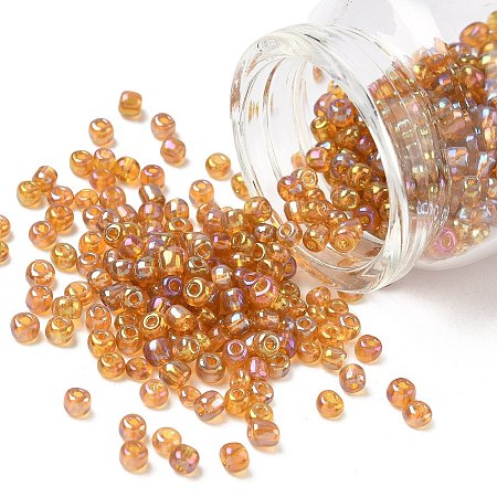 Transparent Rainbow Colours Round Glass Seed Beads X-SEED-A007-4mm-162C-1